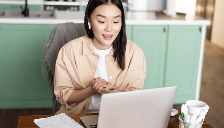 Woman using laptop